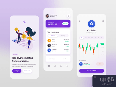 加密货币投资应用程序的用户界面(Crypto Investing App UI)