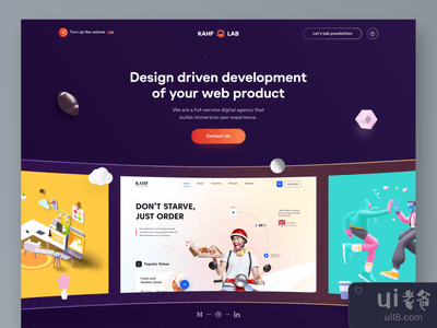 机构 - 登陆页概念。(Agency - Landing page concept.)