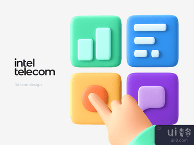 Inteltelecom - 网站的3D插图(Inteltelecom — 3d illustration for web site)