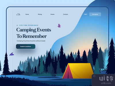 露营/探险/旅游着陆页(Camping / Adventure / Travel Landing Page)