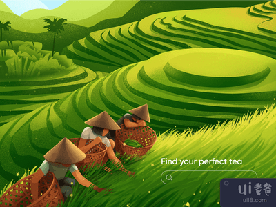 茶叶公司英雄插图(Tea Company Hero Illustration)