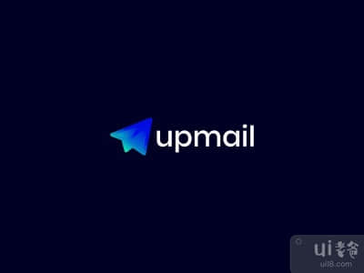 Upmail新闻机构标志设计,现代标志,标志设计。(Upmail News Agency Logo Design, Modern Logo, Logo Design,)