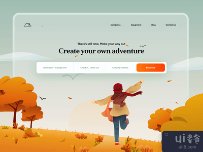 秋季露营登陆页(Autumn Camping Landing Page)
