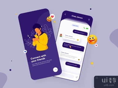 聊天移动应用UI设计(Chat Mobile App UI Design)