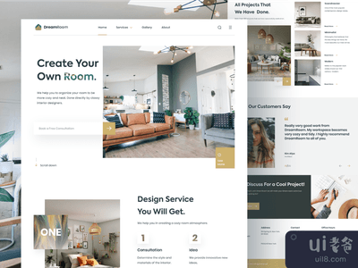 梦想室 - 室内设计着陆页(DreamRoom - Interior Design Landing Page)