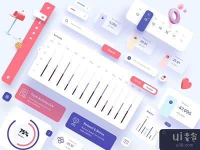 UI元素/浅色/深色主题 UX-UI设计(UI Elements / Light / Dark Theme UX-UI Design)
