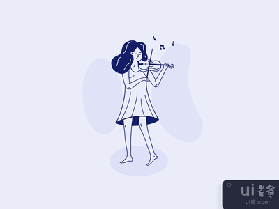 小提琴学习插图(Violin Learning Illustration)