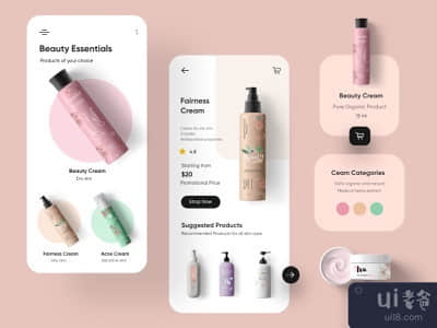 有机美容产品移动应用-UX/UI设计(Organic Beauty products Mobile Application-UX/UI Design)