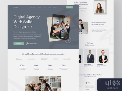 Crimson - 数字机构登陆页面(Crimson -  Digital Agency Landing Page)