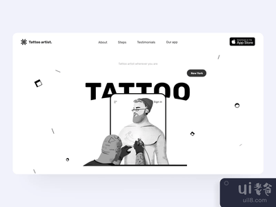 纹身艺术家网站登陆页设计互动(Tattoo Artist website landing page design interaction)