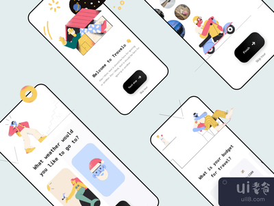 旅游应用程序的视觉概念(Travel app visual concept)