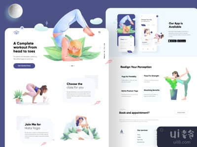 瑜伽着陆页UX-UI(Yoga Landing page UX-UI)