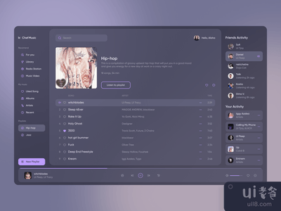 音乐播放器应用程序的黑暗主题(Music player app dark theme)