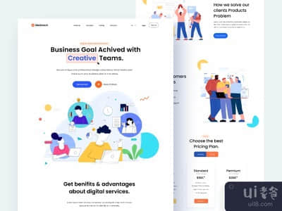 数字机构登陆页设计(Digital Agency Landing page Design)