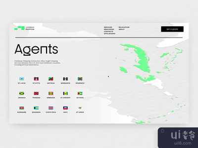 船公司网站。地图互动(Shipping Company Website: Map Interactions)