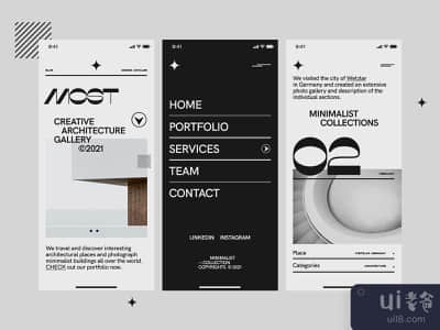 移动建筑的极简主义布局(Mobile Architecture Minimalist Layout)