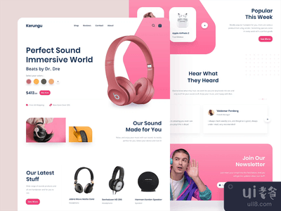 凯伦谷 - 音频产品商店登陆页面(Kerungu - Audio Stuff Shop Landing Page)