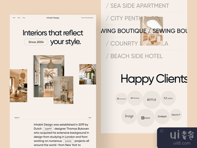Inhabit - 室内设计着陆页(Inhabit - Interior Design Landing Page)