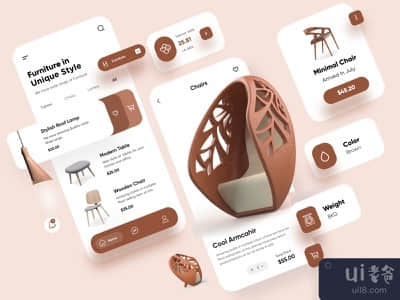 家具移动APP UX/UI设计(Furniture Mobile APP UX/UI Design)