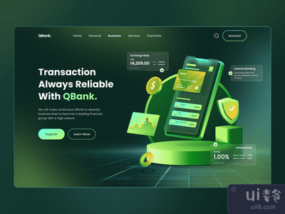 QBank.- 数字银行头条网站(QBank. - Digital Bank Header Website)