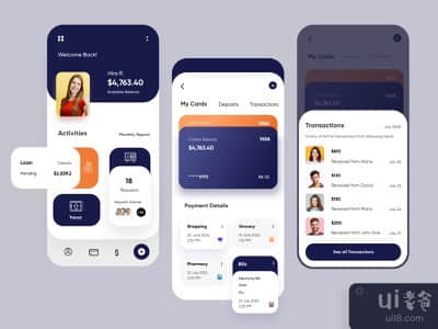 银行移动应用-UX/UI设计(Banking Mobile Application-UX/UI Design)