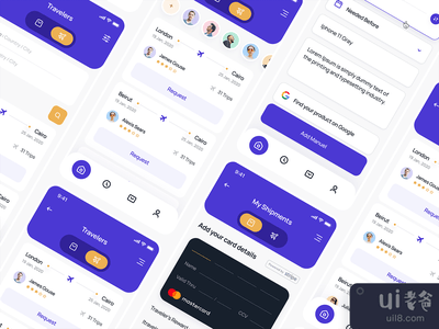 移动旅游应用 / 所有页面(Travel Mobil App / All Pages)