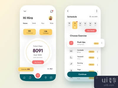 健身移动应用-UX/UI设计(Fitness Mobile Application-UX/UI Design)