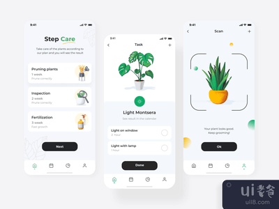 植物护理移动互动与图解(Plant care mobile interaction with illustrations)