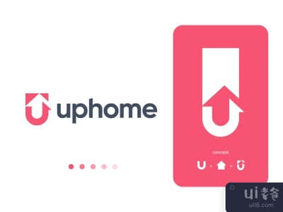 uphome标志设计（一个房地产应用程序的标志概念）。(uphome logo design (a real estate app logo concept))