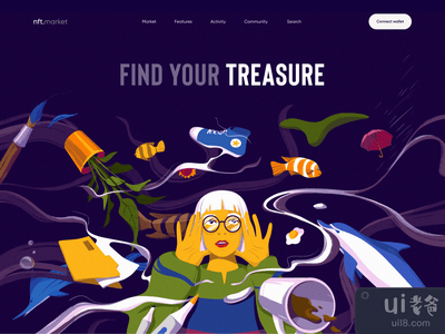 NFT.market - 带有插图的NFT市场(NFT.market - NFT Marketplace with Illustrations)