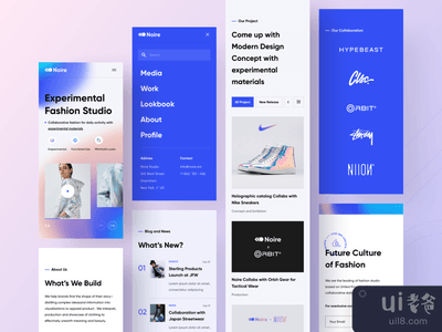 探讨 | 时尚工作室 - 登陆页面 | 移动版本(Exploration | Fashion Studio - Landing Page | Mobile Version)