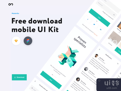免费移动UI工具包 - Outcrowd(Free Mobile UI Kit - Outcrowd)