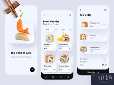 寿司移动应用UX-UI设计(Sushi Mobile App UX-UI Design)