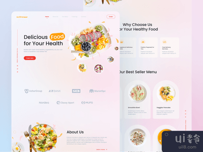 Kukika - 食品餐饮着陆页探索(Kukika - Food Catering Landing Page Exploration)