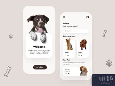 宠物移动应用-UX/UI设计(Pet Mobile Application-UX/UI Design)