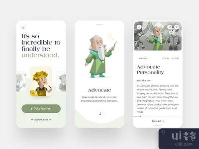 个性的移动应用概念(Personality mobile app concept)