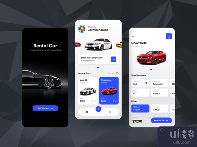 租车软件 - UI设计(Rental Car App - UI Design)