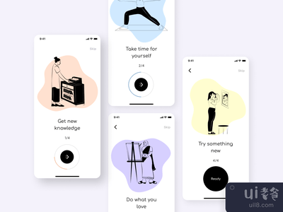 移动应用程序 - 入职屏幕(mobile app | onboarding screens)