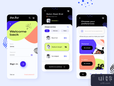 理发师应用概念(Barber App Concept)