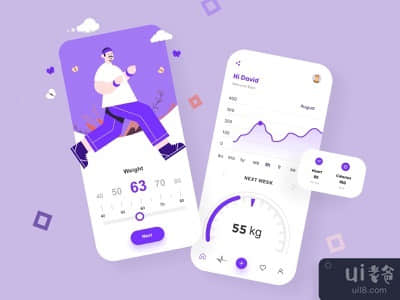 健美应用UI设计(Fitness App UI Design)