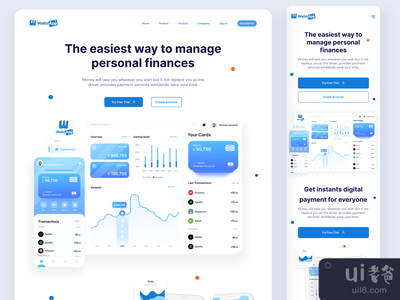 着陆页Wallo应用程序 - 金融应用程序(Landing Page Wallo App - Finance App ?)