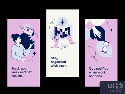 任务管理应用程序：入职插图(Task Management App: onboarding Illustrations)