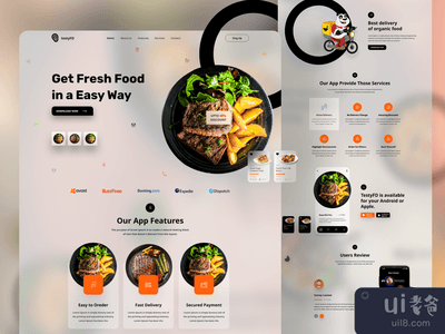 食品手机APP登陆用户体验UI设计(Food Mobile APP Landing UX UI Design)