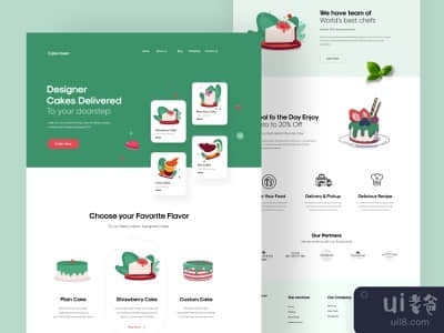 蛋糕登陆页设计(Cake Landing Page Design)