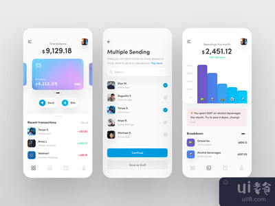 移动银行应用程序的用户界面(Mobile Bank App UI)