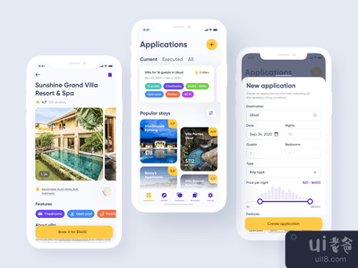 预订服务UI - 移动应用设计(Booking Service UI - Mobile App Design)