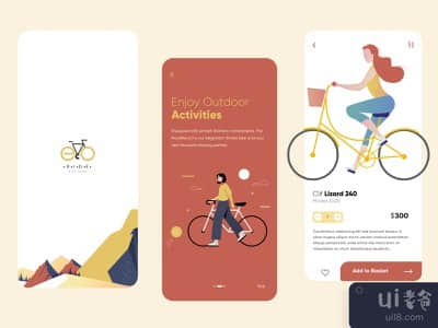 自行车移动应用UI设计(Cycling Mobile App UI Design)