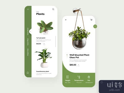 植物应用用户体验UI设计(Plants App UX UI Design)
