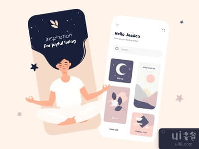 冥想 移动应用程序 UX UI设计(Meditation Mobile App UX UI Design)