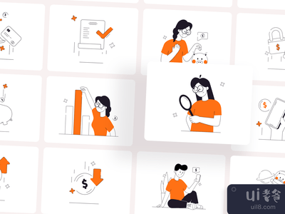 Limple - 移动银行插图KIT(Limple - Mobile Banking Illustration KIT)